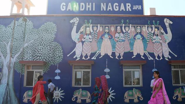A view of Gandhinagar station, India’s only interstate train station run entirely by women. India is one of the world’s fastest growing major economies but also has one of the lowest rates of female employment. According to World Bank, fewer women are entering the workforce, particularly in rural areas while two-thirds of those with university degrees are not employed. (Sajjad Hussain / AFP)