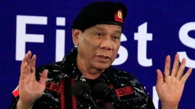 Philippine President Rodrigo Duterte, wearing a military uniform, gestures as he delivers a speech during the 67th founding anniversary of the First Scout Ranger regiment in San Miguel town, Bulacan province, north of Manila, Philippines. (Reuters File) Philippine President Rodrigo Duterte, wearing a military uniform, gestures as he delivers a speech during the 67th founding anniversary of the First Scout Ranger regiment in San Miguel town, Bulacan province, north of Manila, Philippines. (Reuters File)