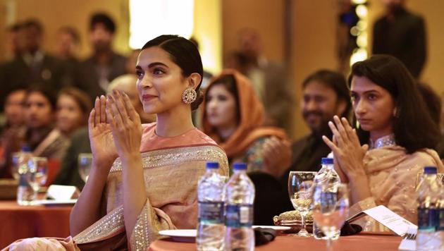 Deepika Padukone during presentation of BAI's Lifetime Achievement Award to her father Prakash Padukone at a function in New Delhi. (PTI) Deepika Padukone during presentation of BAI's Lifetime Achievement Award to her father Prakash Padukone at a function in New Delhi. (PTI)