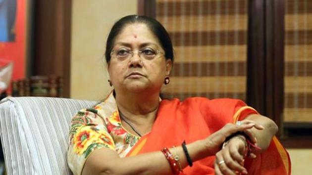 A file picture of Rajasthan chief minister Vasundhara Raje. (Himanshu Vyas/Hindustan Times) A file picture of Rajasthan chief minister Vasundhara Raje. (Himanshu Vyas/Hindustan Times)