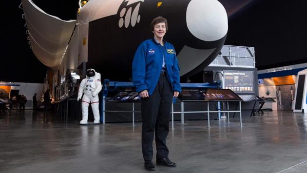 Wendy Lawrence, 58, a retired US Navy captain and former NASA astronaut, poses for photographs at the Museum of Flight in Washington. “I looked at Neil Armstrong and Buzz Aldrin walking on the moon and thought that’s what I want to do when I grow up: ‘I’m gonna be an astronaut and I am gonna fly in space’,” said Lawrence. She realised this with four flights onboard a NASA space shuttle between 1995 and 2005. (Jason Redmond / AFP) 