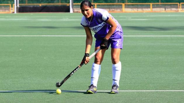 Gurjit Kaur scored the opening goal for Indian women’s hockey team against South Korea on Friday.(Hockey India)