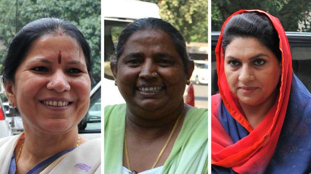 (Left to right) Geeta Bhukkal, Shakuntala Khatak and Naina Chautala. (Left to right) Geeta Bhukkal, Shakuntala Khatak and Naina Chautala.