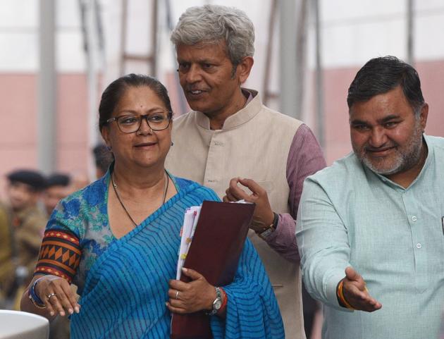 Rajasthan Chief Minister Vasundhara Raje in New Delhi. (HT File Photo) Rajasthan Chief Minister Vasundhara Raje in New Delhi. (HT File Photo)
