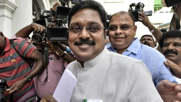 Dhinakaran had won the by-election held in Radha Krishnan Nagar Assembly constituency in December last year under the ‘pressure cooker’ symbol with a margin of over 40,000 votes.(PTI File Photo)