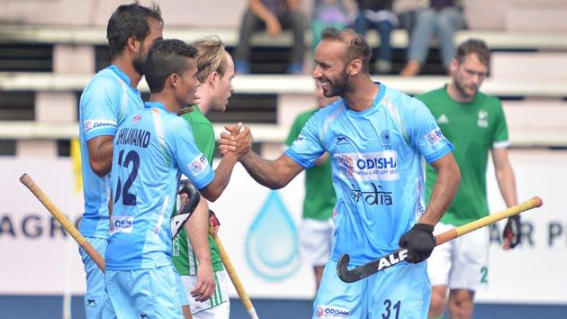 India defeated Ireland 4-1 to seal fifth spot in the Sultan Azlan Shah Cup.(Hockey India)