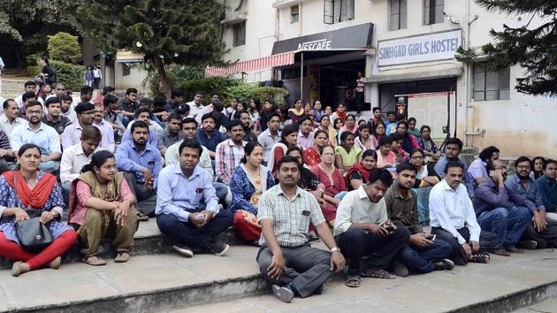 The staffs have been on strike since December 18, 2017. (HT Photo) The staffs have been on strike since December 18, 2017. (HT Photo)