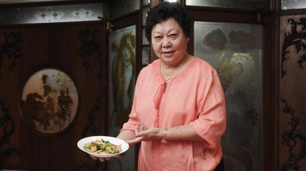 Liu opened Kimling, her first restaurant, in 1991. “In my restaurants, I always keep a chilli-garlic gravy, popular with customers, ready. Sometimes they want their chicken dry or with gravy. But this is not to say my food is Indian-Chinese. It is Chinese,” says Liu. (Samir Jana / HT PHOTO)