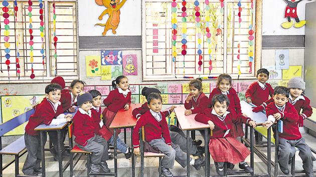 The Akhil Bharatiya Pratinidhi Sabha said teaching, study material and the option of appearing in examinations in higher education in all faculties should be done in Indian languages. (Sanchit Khanna/HT File Photo) The Akhil Bharatiya Pratinidhi Sabha said teaching, study material and the option of appearing in examinations in higher education in all faculties should be done in Indian languages. (Sanchit Khanna/HT File Photo)