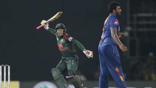 Mushfiqur Rahim’s unbeaten 72 helped Bangladesh defeat Sri Lanka by five wickets in the third game of the Nidahas Trophy in Colombo. (AP)