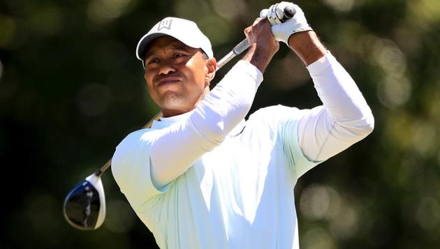 Tiger Woods starts from the ninth tee during the second round of the Valspar Championship at Innisbrook Resort Copperhead Course on Friday.(AFP)