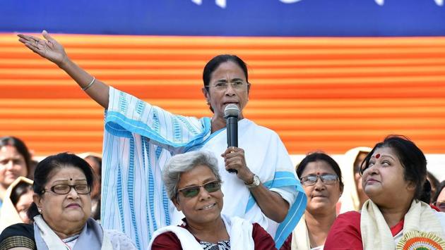 West Bengal Chief Minister Mamata Banerjee addresses a rally organised to mark International Women's Day, in Kolkata on Thursday. (PTI) West Bengal Chief Minister Mamata Banerjee addresses a rally organised to mark International Women's Day, in Kolkata on Thursday. (PTI)