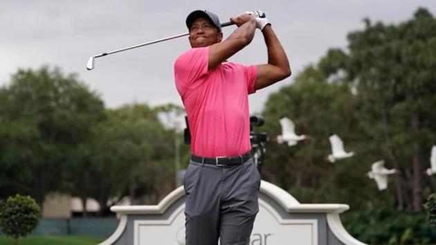 Tiger Woods moved within one stroke of leader Corey Conners after third round at the Valspar Championship.(USA Today Sports)