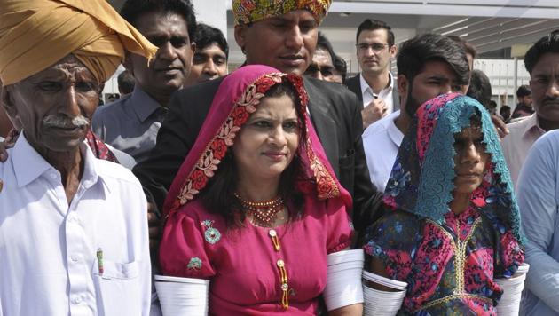 Krishna Kumari, center, newly elected Senator of the Pakistani Hindu Community, arrives at the Parliament with her family members in Islamabad, Pakistan, Monday, March 12, 2018. (AP Photo) Krishna Kumari, center, newly elected Senator of the Pakistani Hindu Community, arrives at the Parliament with her family members in Islamabad, Pakistan, Monday, March 12, 2018. (AP Photo)