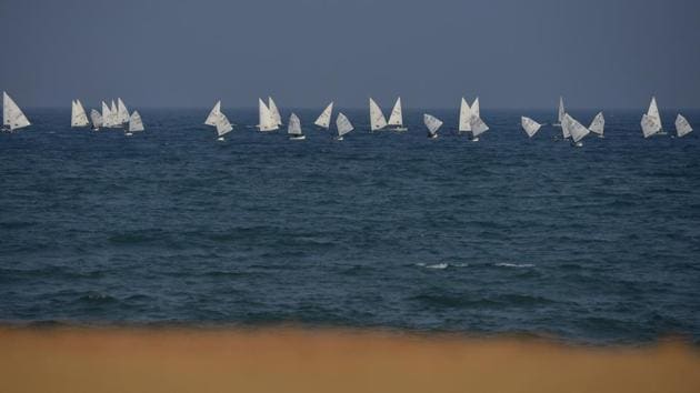 If India looks to be recognised in sailing globally the push needed is towards commerce rather than competitive participation. An entry-level vessel costs around 1 lakh rupees and even then, a lack of basic infrastructure to moor boats remains at most harbours. A change is perception for the sailboat as a luxury party yacht with also help. (Arijit Sen / HT Photo)
