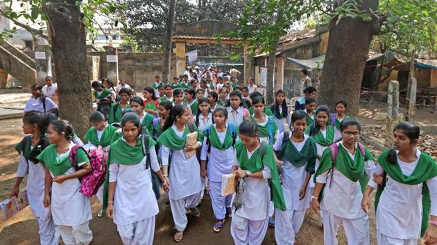 Class 10 students arrive at an examination centre to appear in West Bengal Board of Secondary Examination at Bolpur in Birbhum district of West Bengal on Monday. (PTI) Class 10 students arrive at an examination centre to appear in West Bengal Board of Secondary Examination at Bolpur in Birbhum district of West Bengal on Monday. (PTI)