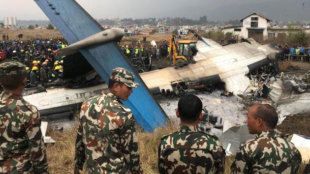 The twin-engine turboprop airliner was carrying 67 passengers and four crew members from the Bangladeshi capital, Dhaka, to Kathmandu, said airport spokesman Prem Nath Thakur. The passengers included 37 men, 27 women and two children. Thirty-three of the passengers were Nepalese nationals. (Navesh Chitrakar / REUTERS)