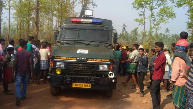 The special vehicle, named Airavata, in which the two guards were found.(HT Photo)