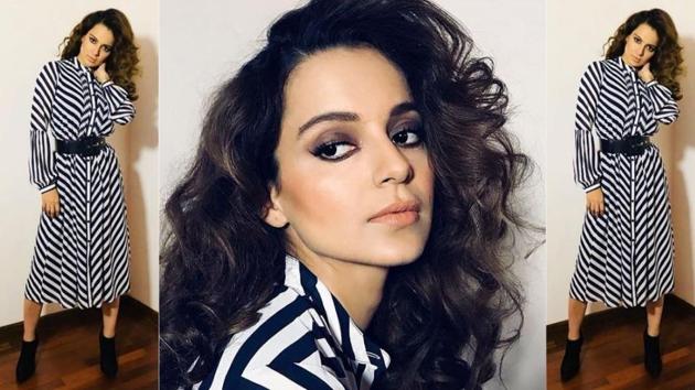 Smoky eyes, a nude lip and voluminous curls completed Kangana Ranaut’s effortless summer look that gave off retro pin-up vibes. (Instagram) Smoky eyes, a nude lip and voluminous curls completed Kangana Ranaut’s effortless summer look that gave off retro pin-up vibes. (Instagram)