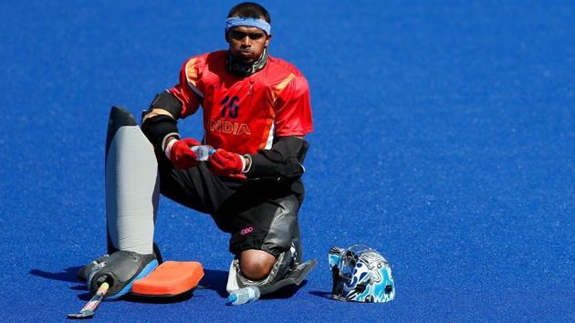 PR Sreejesh was included in the India hockey squad for the upcoming Commonwealth Games in Gold Coast.(Twitter)