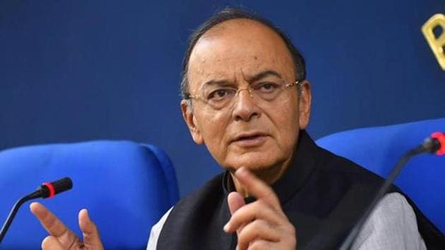 Finance minister Arun Jaitley speaks during a press conference in New Delhi.(PTI File Photo)