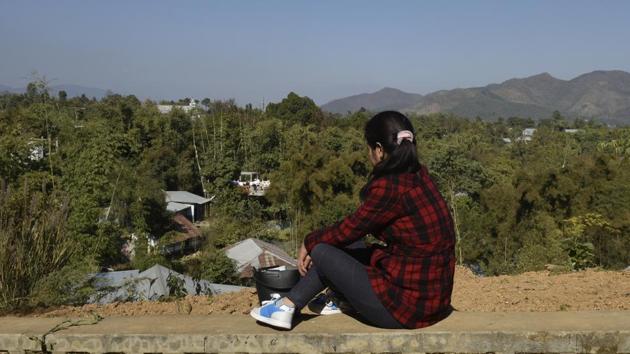 During a language training session, Helen (name changed) realised that the purpose of learning Burmese was so that a fake passport could be made for her. “I was not comfortable with the idea. My name, parents’ names, home address…they would change everything,” she said. On September 8, 2017, with a sim card left by another girl, she contacted the police in Manipur, thus making her and seven other girls’ extradition from Yangon possible. (Vipin Kumar / HT Photo) 