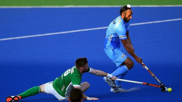 Indian hockey team player Sardar Singh in action against Ireland during the Sultan Azlan Shah Cup.(AFP)