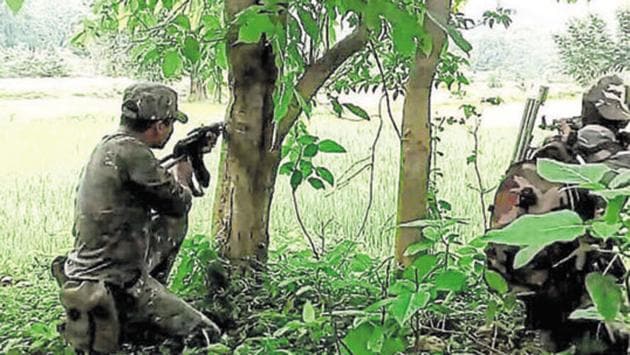 As per the police, the skirmish took place in a jungle under Kishtaram police station limits when troops were conducting a combing operation.(HT FILE PHOTO) As per the police, the skirmish took place in a jungle under Kishtaram police station limits when troops were conducting a combing operation.(HT FILE PHOTO)