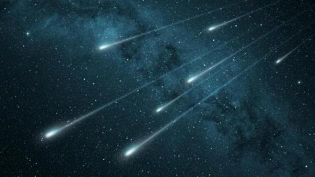 A meteor shower in the night sky.  The meteorite found in Rajasthan belongs to a rare and primitive group of carbonaceous chondrite meteorites, containing very primitive traces of carbon. Carbon forms the backbone of all life on earth. (Getty Images/iStockphoto (Image for representational purpose only))
