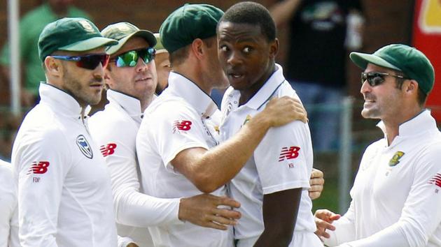Kagiso Rabada has been banned for the rest of the series against Australia after being found guilty of two charges of misconduct for aggressive wicket celebrations in the second test in Port Elizabeth. Rabada’s first offense, of intentionally bumping into Australia captain Steve Smith after dismissing him in the first innings, earned the young quick three demerit points. Those disciplinary points took him over a threshold, leading to a two-test ban. (AP) Kagiso Rabada has been banned for the rest of the series against Australia after being found guilty of two charges of misconduct for aggressive wicket celebrations in the second test in Port Elizabeth. Rabada’s first offense, of intentionally bumping into Australia captain Steve Smith after dismissing him in the first innings, earned the young quick three demerit points. Those disciplinary points took him over a threshold, leading to a two-test ban. (AP)