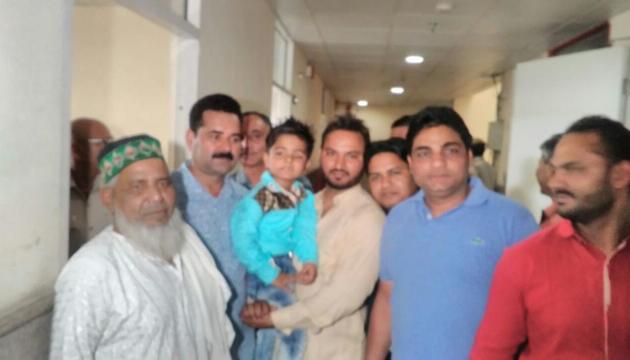 The boy after he was rescued. The boy after he was rescued.