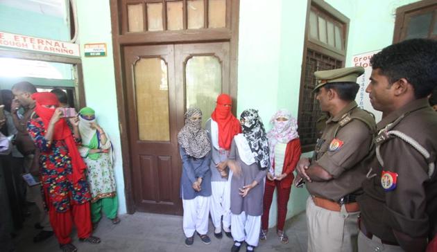 In the FIR, three girl students of Class 11 have alleged sexual harassment by the principal. (HT Photo) In the FIR, three girl students of Class 11 have alleged sexual harassment by the principal. (HT Photo)