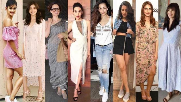 From left: Let stars, like, Disha Patani, Alia Bhatt, Kangana Ranaut, Karisma Kapoor, Malaika Arora, Shraddha Kapoor, Vaani Kapoor, Kalki Koechlin, and others inspire your summer style.(Instagram)