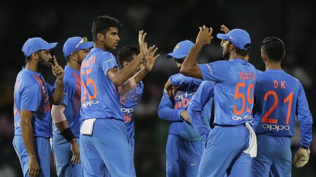 Get full cricket score of India vs Bangladesh, Nidahas Trophy 2018, here. India beat Bangladesh by 17 runs in the 5th game of the Nidahas Trophy 2018 T20 tri-series at the R Premadasa Stadium in Colombo tonight.(AP) Get full cricket score of India vs Bangladesh, Nidahas Trophy 2018, here. India beat Bangladesh by 17 runs in the 5th game of the Nidahas Trophy 2018 T20 tri-series at the R Premadasa Stadium in Colombo tonight.(AP)