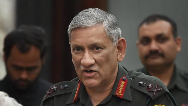 Army chief Gen Bipin Rawat interacts with the students of Government Law College, Mumbai at South Block in New Delhi.(PTI File Photo)