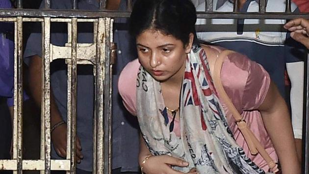 Hasin Jahan, wife of Indian cricket team pacer Mohammed Shami, after a press meet in Kolkata on Tuesday.(PTI)