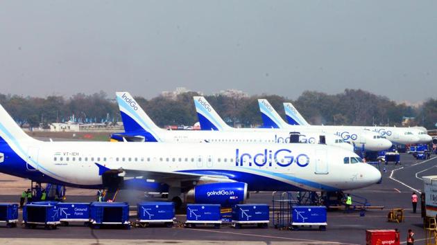 IndiGo carries about 40% of domestic flyers. (HT Photo)