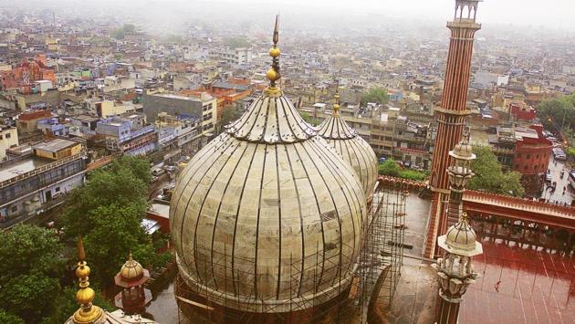 An aerial view of the city from Jama Masjid in New Delhi.(Raj K Raj/HT File Photo)