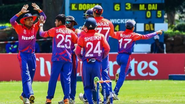 Sandeep Lamichhane was irrepressible once again, claiming figures of 4/29 to take his wicket tally for the tournament to 11. (ICC)