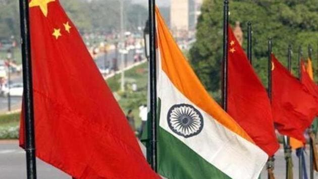 The national flags of India and China at Rajpath. The two countries have had a turbulent time over the past few years, with last August’s Doklam issue dealing a huge blow to ties.(Arvind Yadav/HT File Photo)