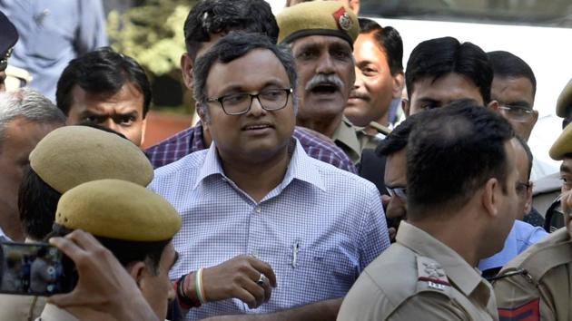 Karti Chidambaram leaves Patiala House Courts in New Delhi on March 12. (Sushil Kumar / HT) Karti Chidambaram leaves Patiala House Courts in New Delhi on March 12. (Sushil Kumar / HT)