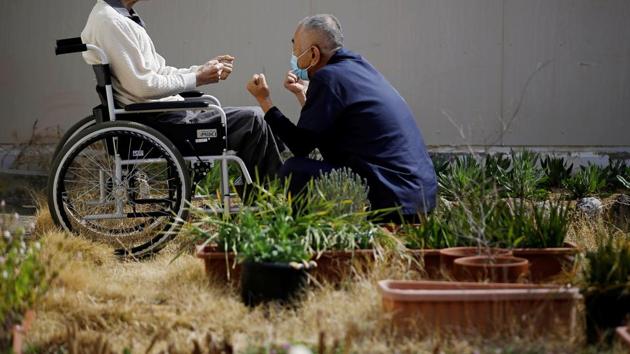 A gaunt, 92-year-old man in a wheelchair sunbathes in a narrow courtyard, motionless. Nearby, a few dozen other elderly men hair exercise slowly as an instructor gently calls out, “Don’t strain yourselves.” The man in the wheelchair is not in a nursing home. He is in prison, serving a life sentence for murder and rape. The others nearby are also serving time. (Toru Hanai / REUTERS) A gaunt, 92-year-old man in a wheelchair sunbathes in a narrow courtyard, motionless. Nearby, a few dozen other elderly men hair exercise slowly as an instructor gently calls out, “Don’t strain yourselves.” The man in the wheelchair is not in a nursing home. He is in prison, serving a life sentence for murder and rape. The others nearby are also serving time. (Toru Hanai / REUTERS)
