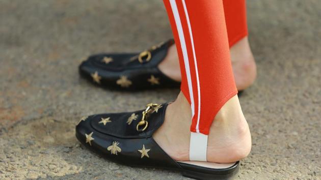 Printed shoes made for a cool style spotting.  (Photo: Amal KS/HT) 