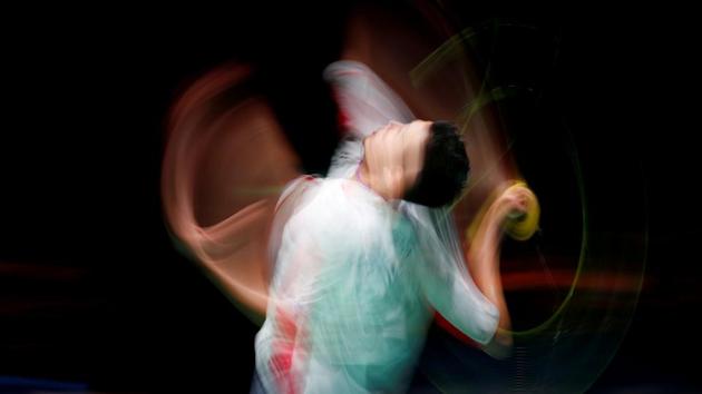 Japan's Kenta Nishimoto in action during the men's singles second round at the Yonex All England Open Badminton Championships held at Arena Birmingham in England. (Peter Cziborra / Action Images via Reuters) Japan's Kenta Nishimoto in action during the men's singles second round at the Yonex All England Open Badminton Championships held at Arena Birmingham in England. (Peter Cziborra / Action Images via Reuters)