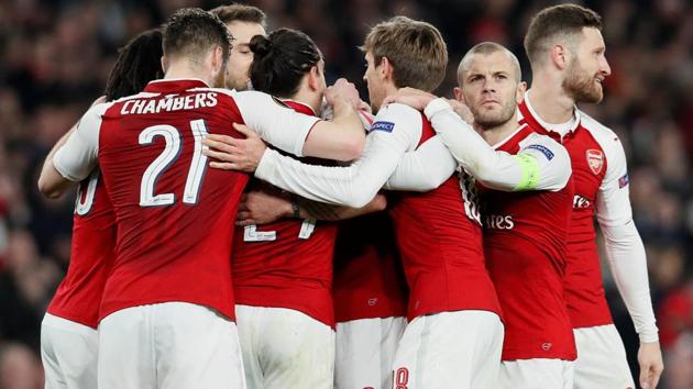 Arsenal FC will face CSKA Moscow in their Europa League quarterfinal encounter.(REUTERS)