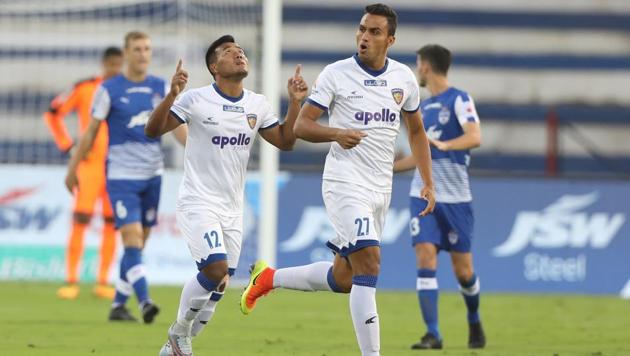 In the head to head battle, Bengaluru FC and Chennaiyin FC have won one game each this Indian Super League (ISL) season.(ISL / SPORTZPICS)