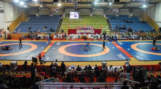 Overall, Haryana continued its domination and finished with 220 points, followed by Delhi with 156 points and Maharashtra third, with 102 points at the 37th sub-junior nationals at Shiv Chhatrapati sports complex in Balewadi. (sanket wankhade/ht photo) Overall, Haryana continued its domination and finished with 220 points, followed by Delhi with 156 points and Maharashtra third, with 102 points at the 37th sub-junior nationals at Shiv Chhatrapati sports complex in Balewadi. (sanket wankhade/ht photo)