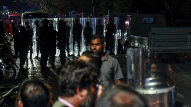 Political opponents of the Maldives government clashed with police on the streets after the Supreme Court ordered the release of imprisoned politicians, including an exiled ex-president. (AP File Photo) Political opponents of the Maldives government clashed with police on the streets after the Supreme Court ordered the release of imprisoned politicians, including an exiled ex-president. (AP File Photo)