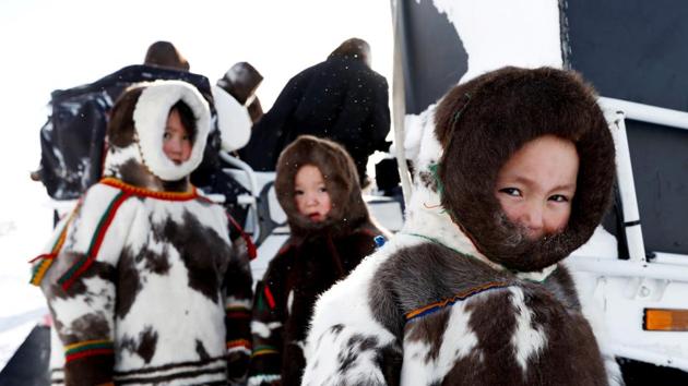 The Siberian wilderness keeps residents of Nenets communities insulated. News reaches sporadically, only if the weather is good, when a satellite dish is mounted on a sleigh to make it easier to move when looking for the signal. (Sergei Karpukhin / REUTERS) The Siberian wilderness keeps residents of Nenets communities insulated. News reaches sporadically, only if the weather is good, when a satellite dish is mounted on a sleigh to make it easier to move when looking for the signal. (Sergei Karpukhin / REUTERS)