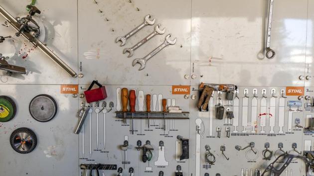 Tools hang from a wall at the Agri Services workshop in Tumakuru, Karnataka on March 8, 2018. A Bloomberg Economics index that tracks the rural economy shows tractor and two-wheeler sales are up and the government is spending more. Monsoon rains are set for a third good year -- another sign of hope for an industry that was beset by back-to-back droughts followed by a disruptive cash ban in late 2016. (Prashanth Vishwanathan / Bloomberg) Tools hang from a wall at the Agri Services workshop in Tumakuru, Karnataka on March 8, 2018. A Bloomberg Economics index that tracks the rural economy shows tractor and two-wheeler sales are up and the government is spending more. Monsoon rains are set for a third good year -- another sign of hope for an industry that was beset by back-to-back droughts followed by a disruptive cash ban in late 2016. (Prashanth Vishwanathan / Bloomberg)